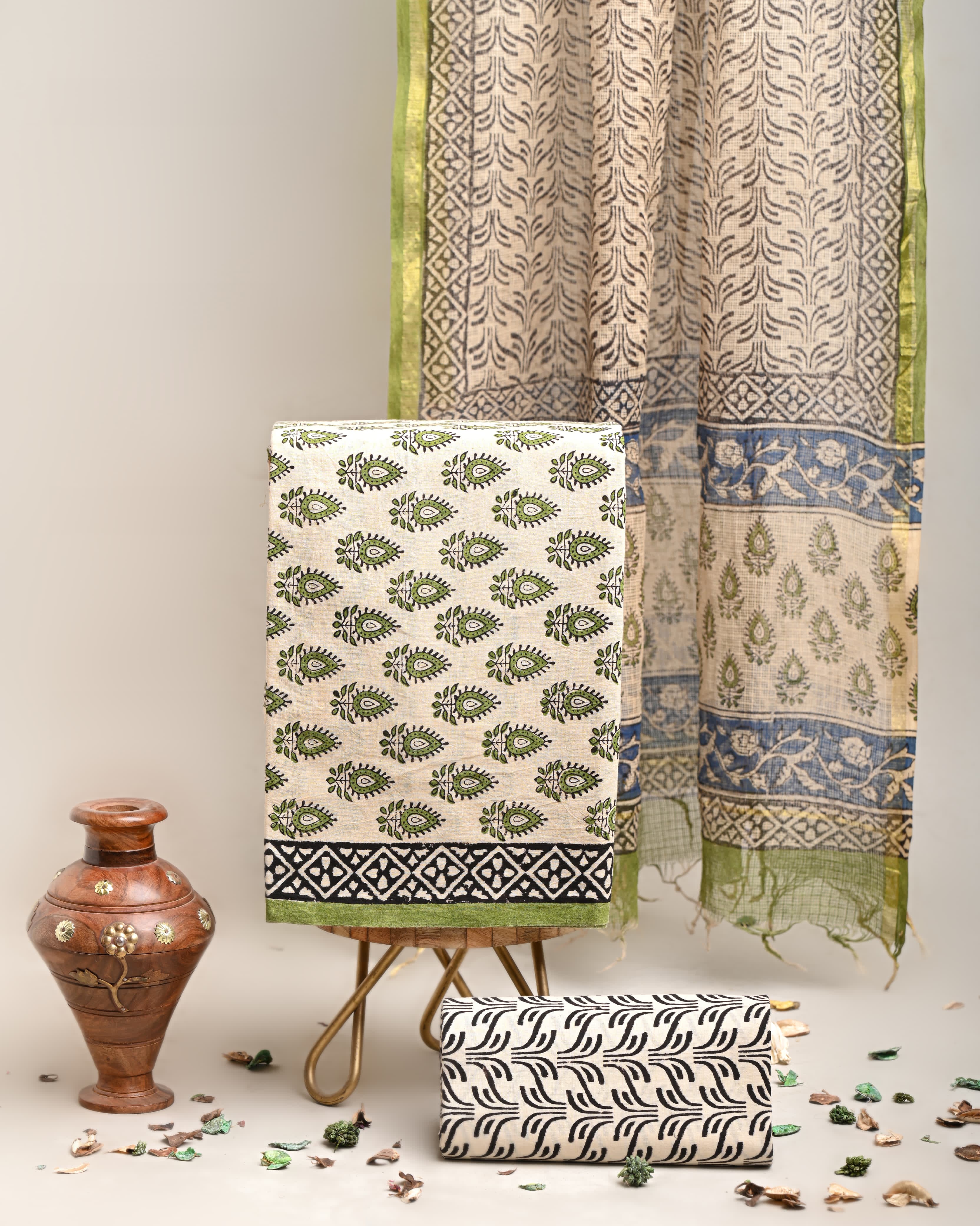 Hand Block Cotton Suit