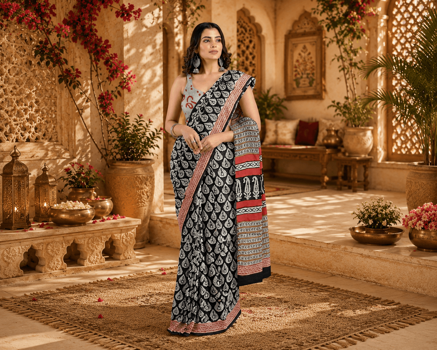 Bagru Printed Cotton Saree